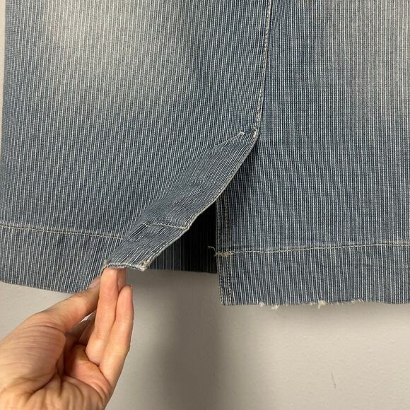 Pilcro and The Letterpress Pinstriped Distressed Cotton Skirt Women's 30 - Picture 9 of 9